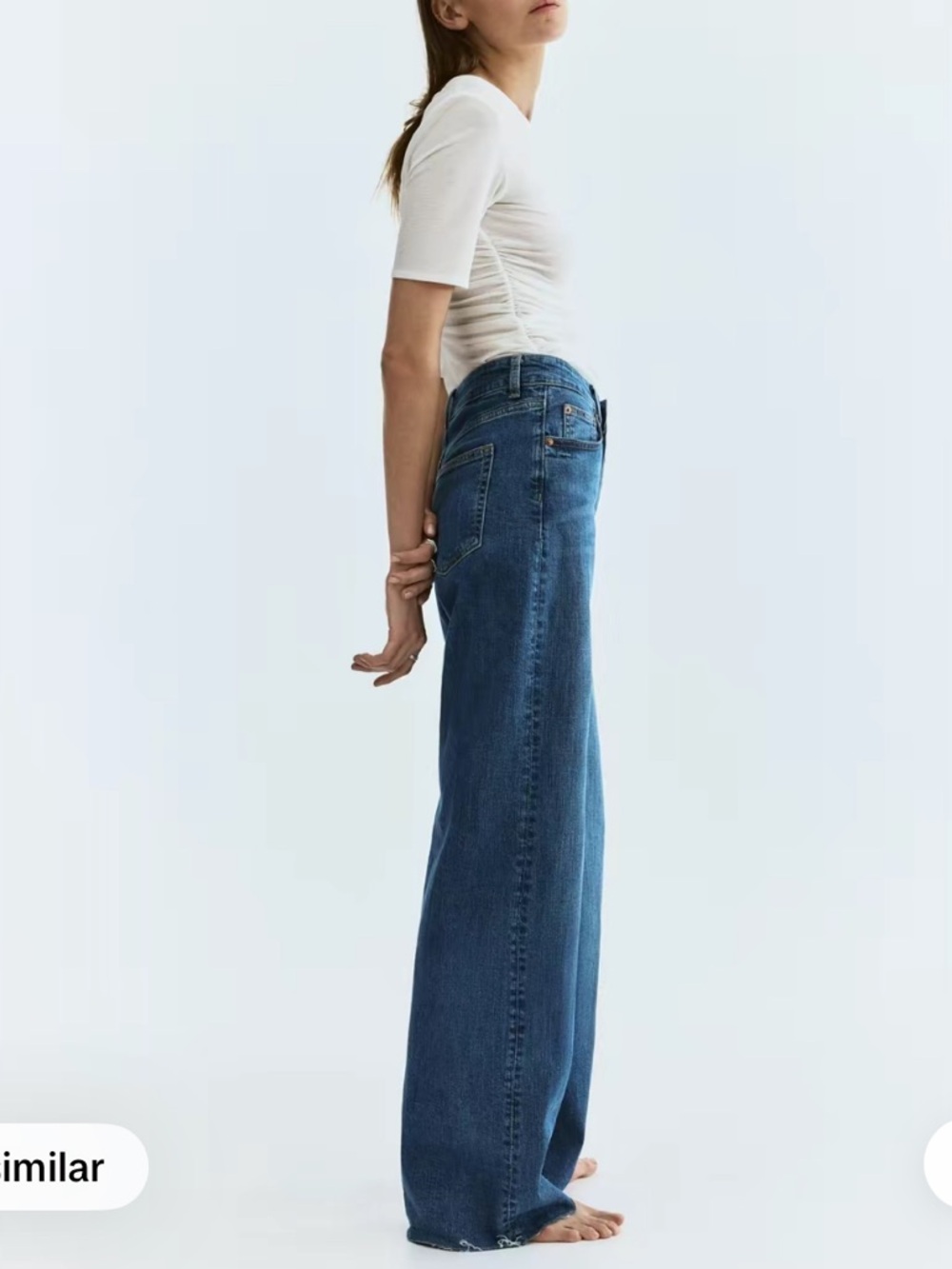 NWT H&M Wide leg High-Rise jeans with raw hem